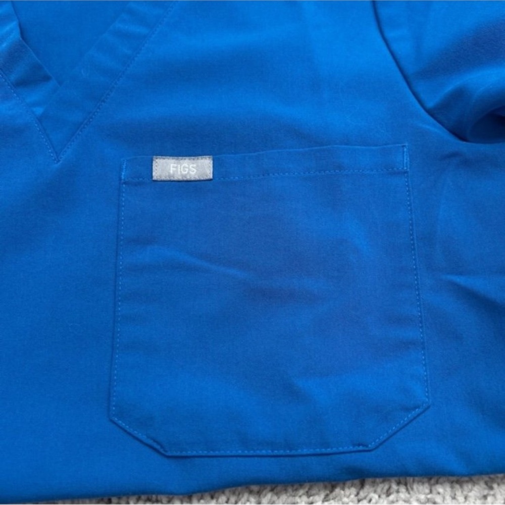Figs Royal Blue V-Neck Scrub Top - Picture 5 of 5
